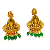 gold plated kundan chandbali earrings with emerald, ruby, pearl beads