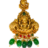 gold plated kundan chandbali earrings with emerald, ruby, pearl beads