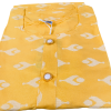 women’s yellow kurti with eye print, button placket (size 3xl)