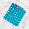 women's teal printed collar kurti with floral patterns